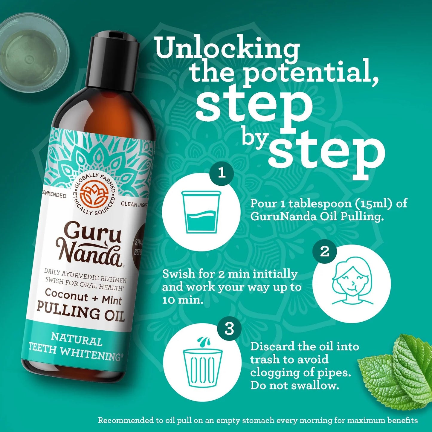 NextBuy™️ Guru Nanda Coconut Oil Pulling with Essential Oils